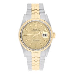 Rolex Datejust 36mm Two Tone Champagne Logo Dial Jubilee 16233 Circa 1996
