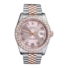Rolex Datejust 36mm Zweifarbige Roségold-Uhr mit Diamant-Lünette, maßgefertigt