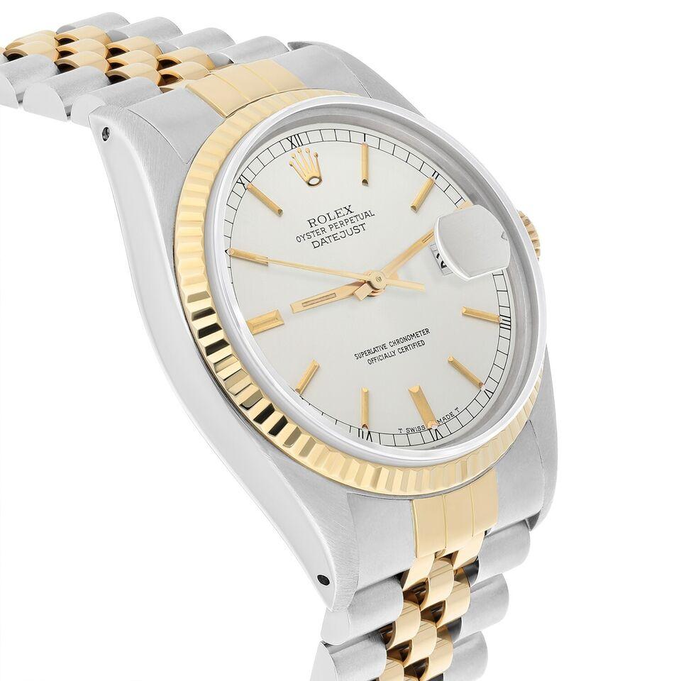 Rolex Datejust 36mm Two Tone Silver lndex Dial Jubilee 16013 Circa 1987 Complete For Sale 1