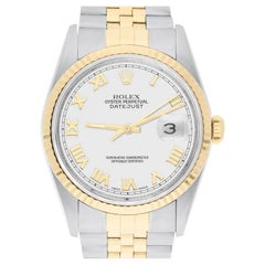 Rolex Datejust 36mm Dos Tonos Blanco Esfera Romana Jubilee 16233 Circa 1997