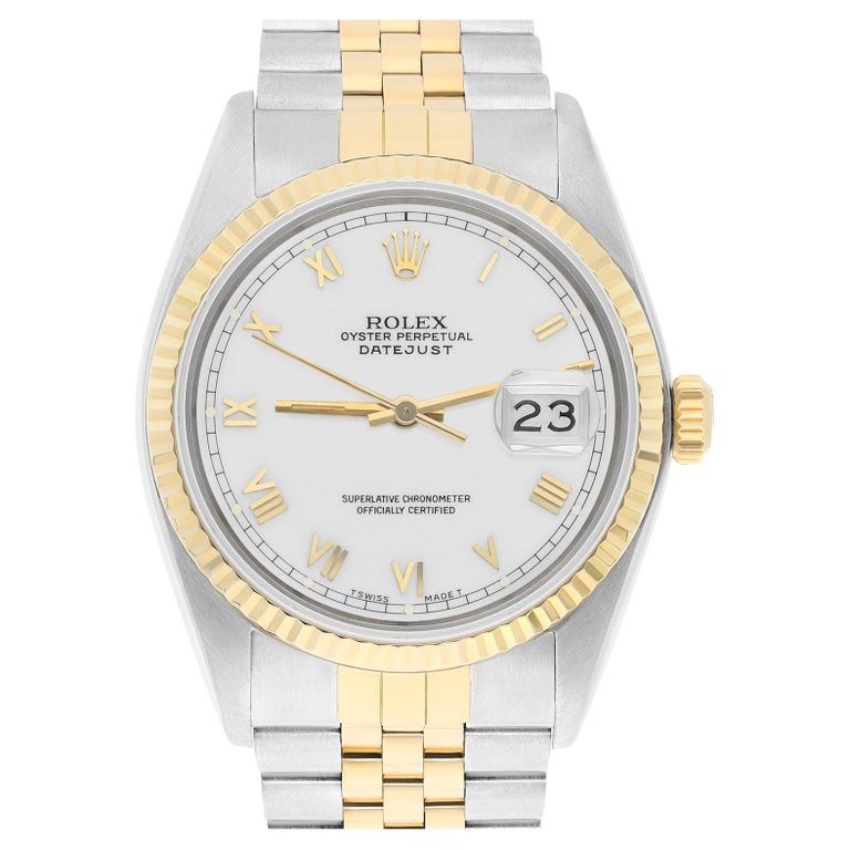 Oro Bianco Rolex Con Numeri Romani Datejust 36 Rolex Quadrante