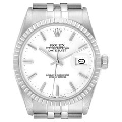 Rolex Datejust White Dial Steel Vintage Mens Watch 16030
