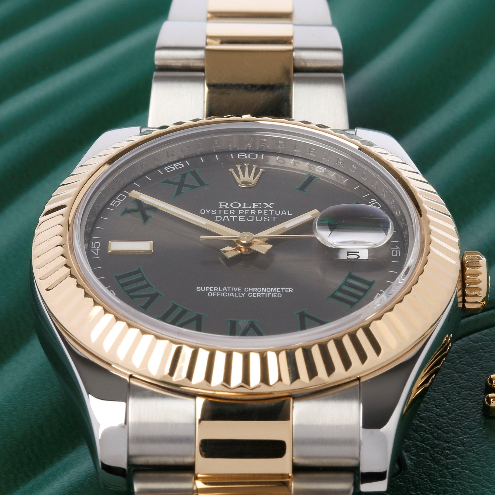 Rolex Datejust 41 116333 Men's Yellow Gold & Stainless Steel 'Wimbledon' Watch 2