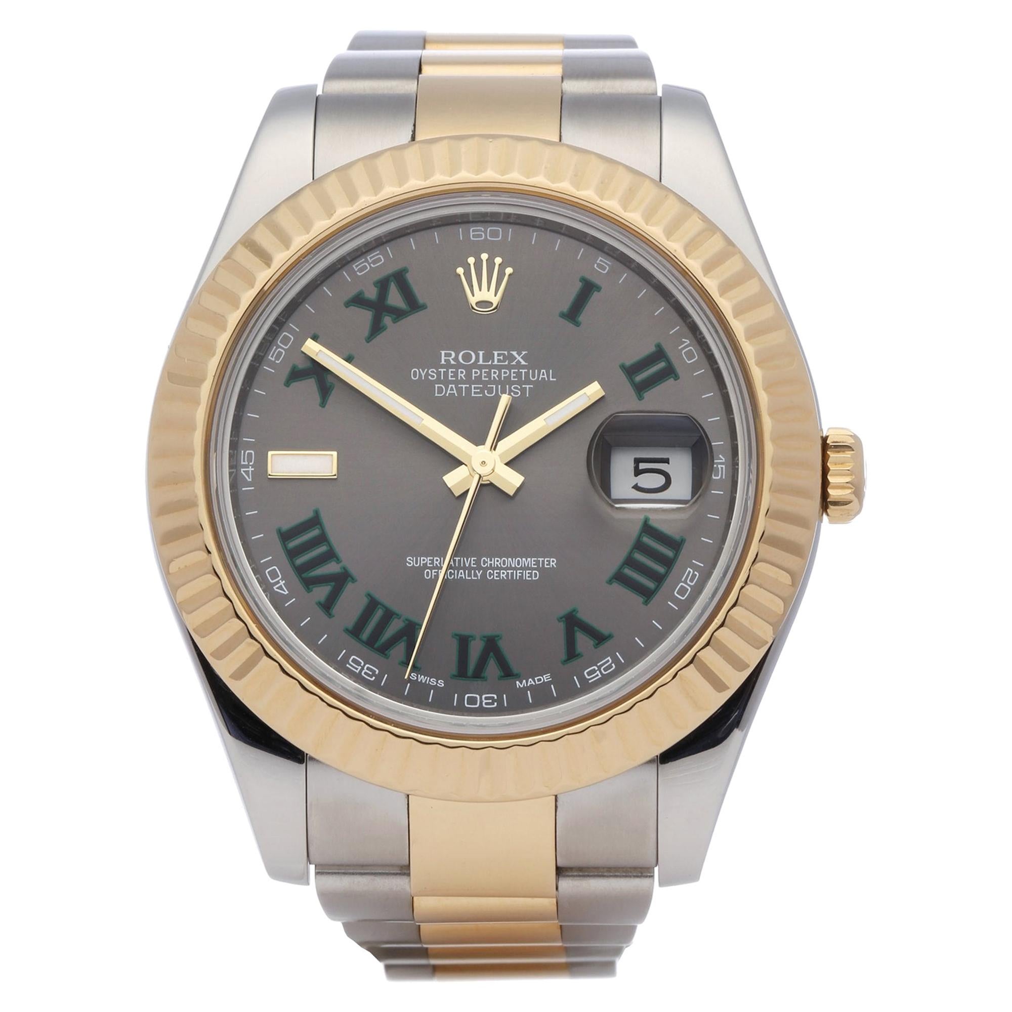 Rolex Datejust 41 116333 Men's Yellow Gold & Stainless Steel 'Wimbledon' Watch