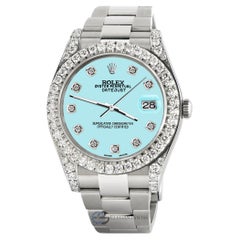 Rolex Datejust 41 126300 4.4CT Diamant-Lünette/Lugs/Aquablaue Zifferblattuhr