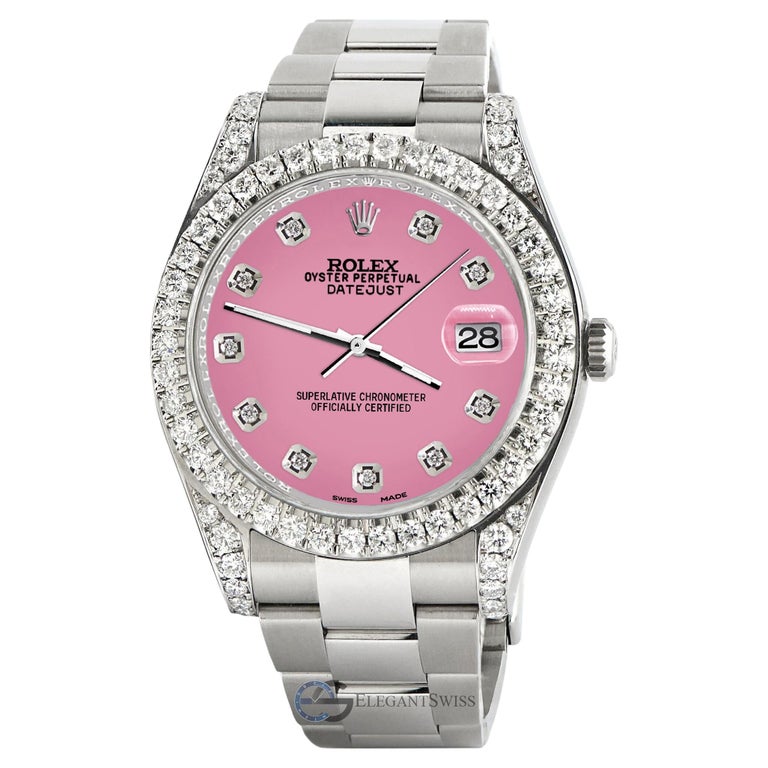 Rolex Datejust 126300 4.4ct Diamond Bezel/Lugs/Aquamarine MOP Dial Watch  For Sale at 1stDibs | inex diamond pink, rolex datejust 36 lug to lug, rolex  blue flowers