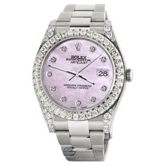 Rolex Montre Datejust 41 126300 avec lunette, lunette et cadran en perles roses de 4,4 carats