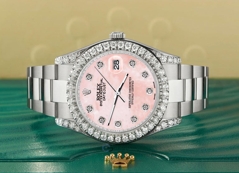 Rolex Datejust 41 126300 4.4 Carat Diamond Bezel/Lugs/Royal Pink MOP