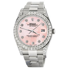 Rolex Datejust 41 126300 4.4 Carat Diamond Bezel/Lugs/Royal Pink MOP Dial Watch