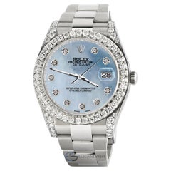 Rolex Datejust 41 126300 4.4 Carat Diamond Bezel/Lugs/Sky Blue MOP Dial Watch