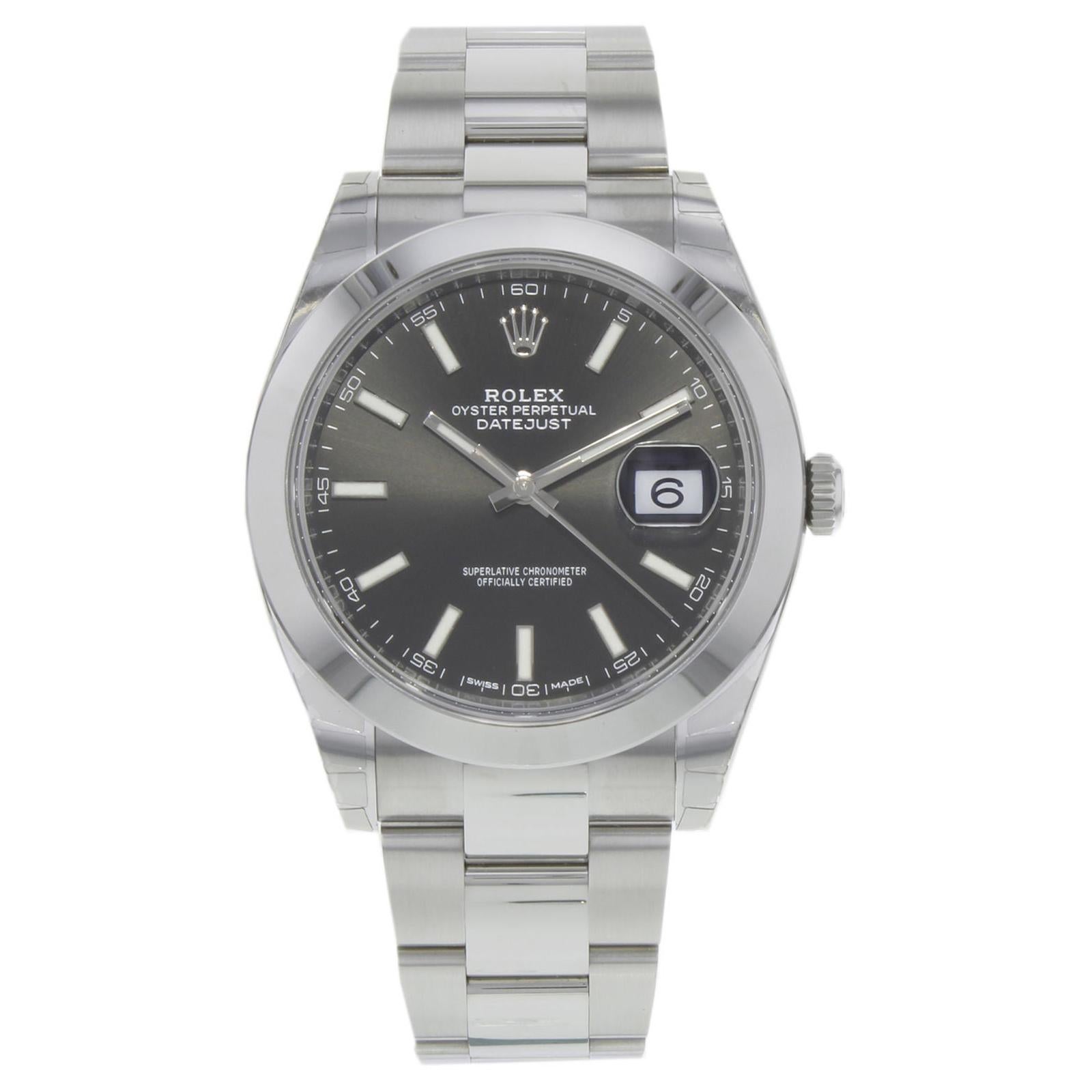 Rolex Datejust 41 126300 Bkio Black Index Dial Steel Automatic Men's Watch