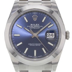 Rolex Datejust 41 126300 Blio Blue Index Stainless Steel Automatic Men’s Watch