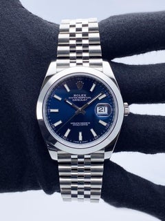 Rolex Datejust 41 126300 Blue Dial Mens Watch Box Papers