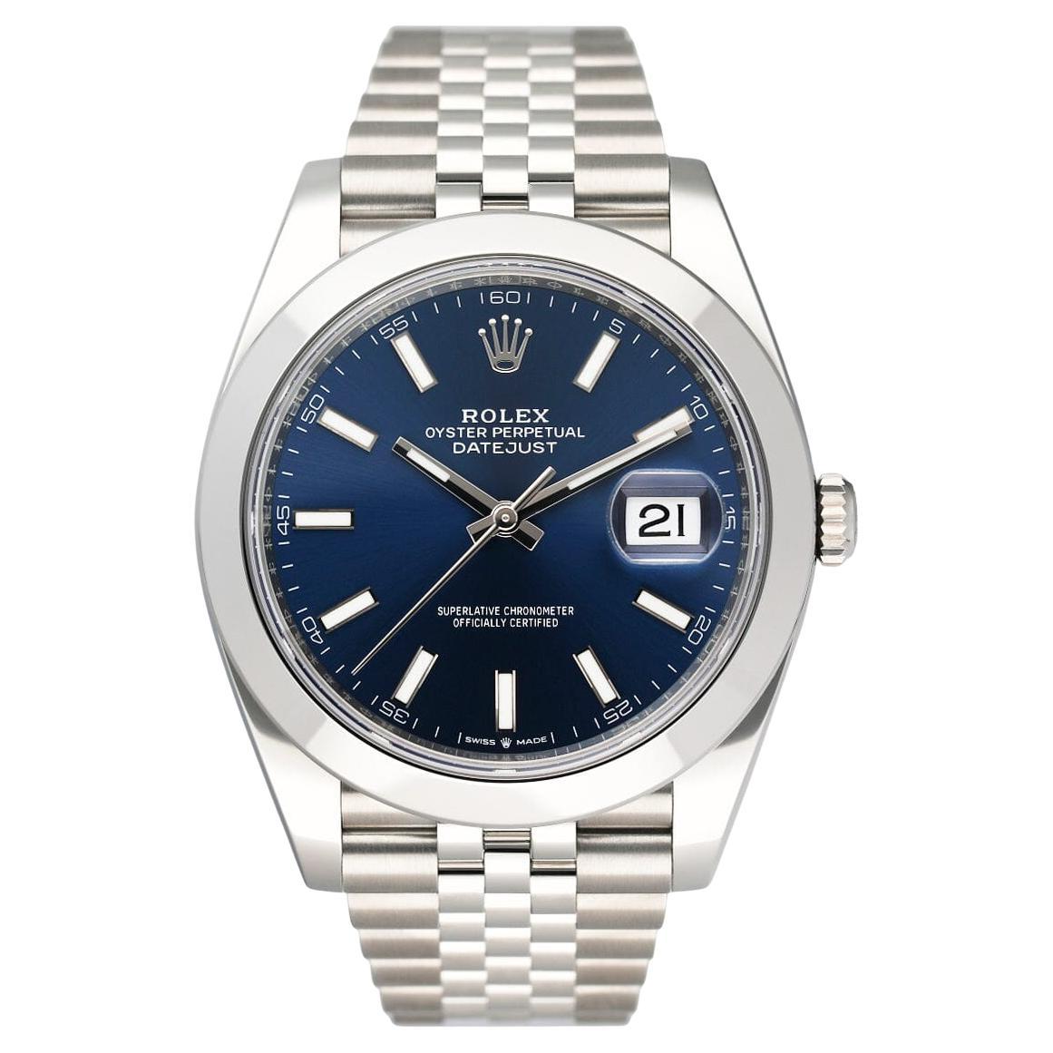 Rolex Datejust 41 126300 Quadrante Blu Orologio Uomo Scatola Documenti