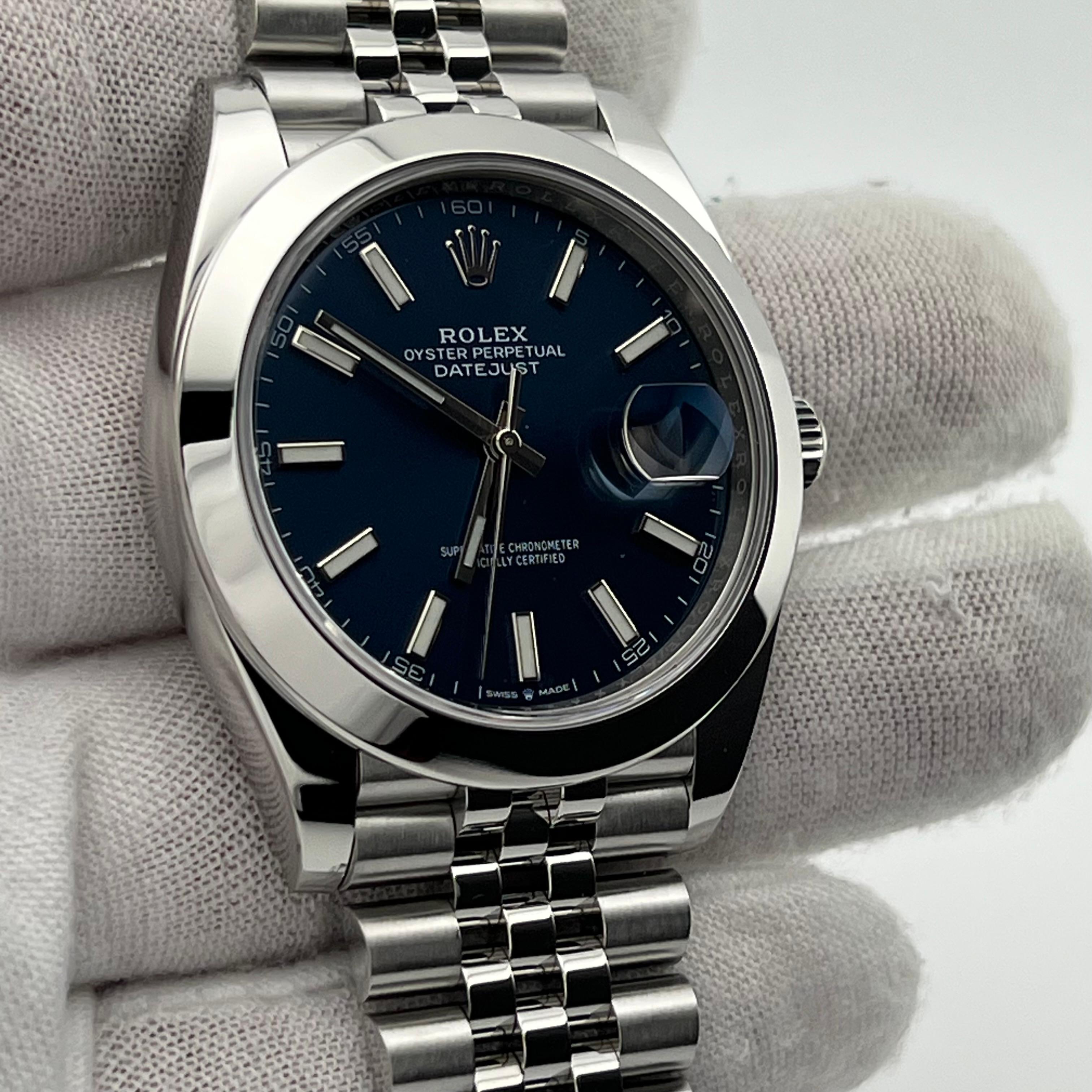 Rolex Datejust 41 126300 Blue Dial Stainless Steel Jubilee Box Paper 2021 3
