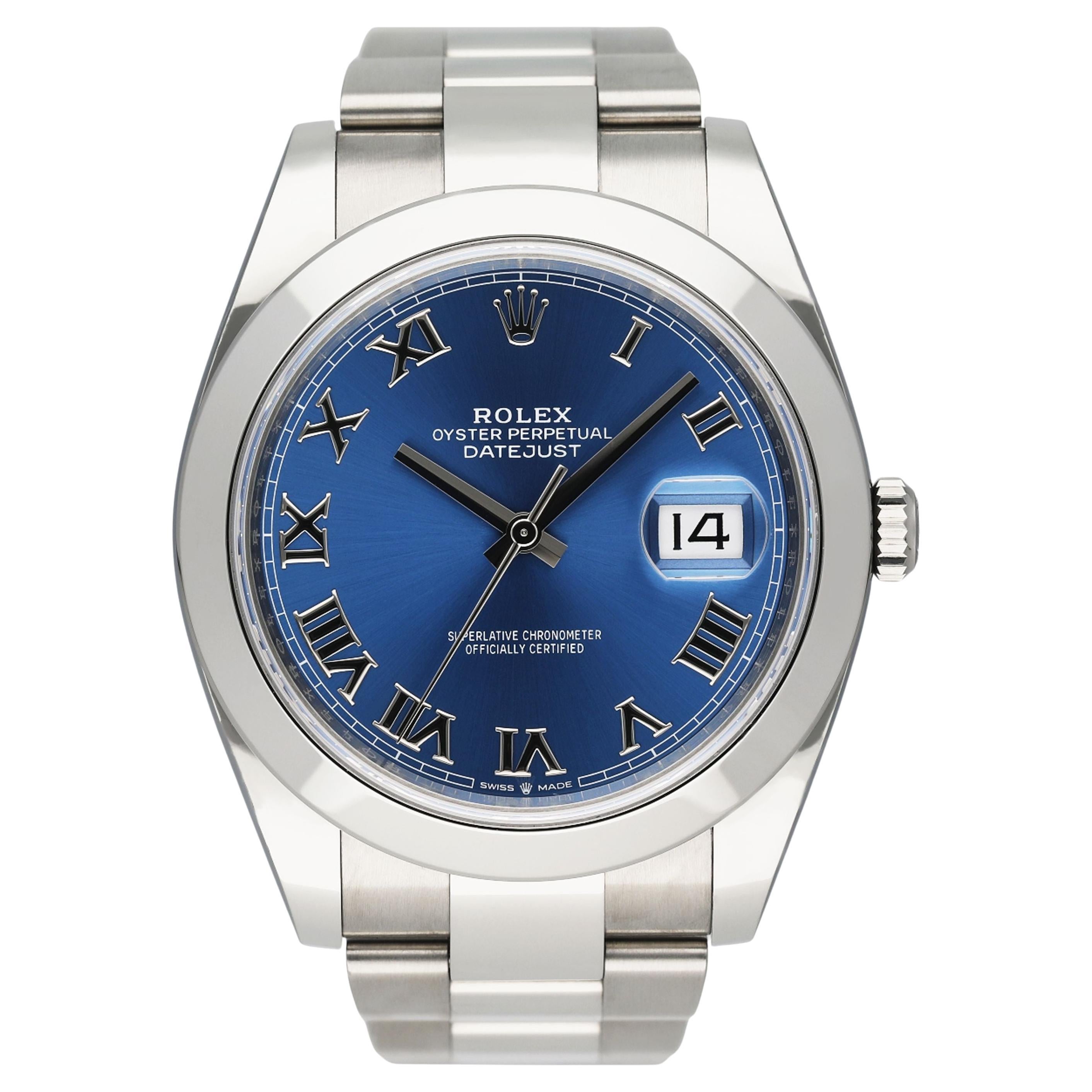 Rolex Datejust 41 126300 Quadrante Blu Acciaio Orologio Uomo Scatola Documenti