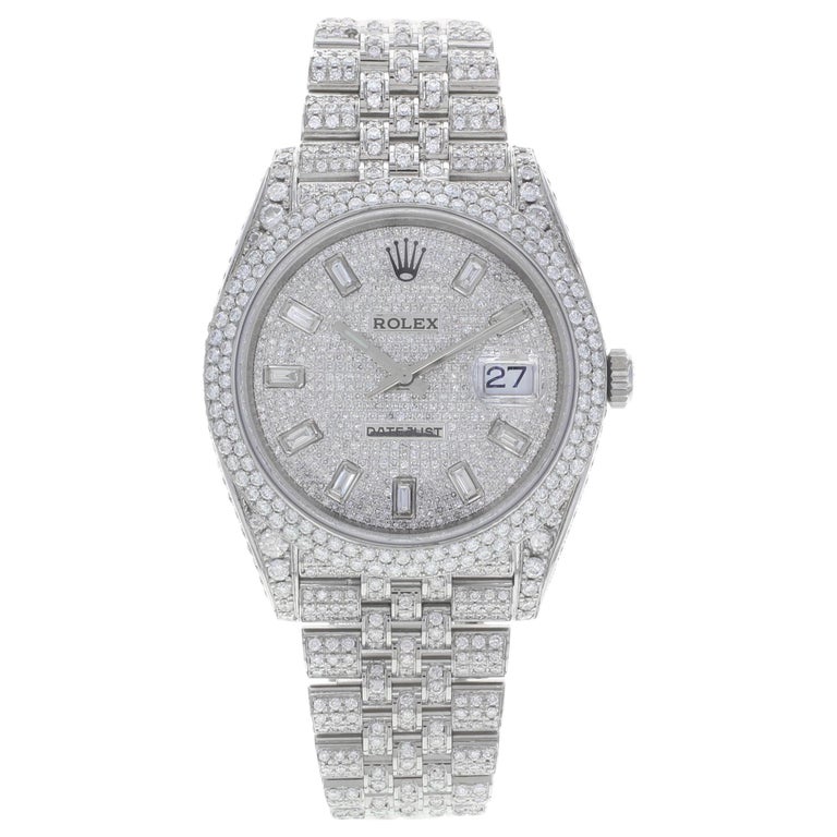 Rolex Datejust 41 126300 Custom Diamonds 20 Carat Steel Automatic Men Watch  at 1stDibs | rolex diamond, rolex full diamond, full diamond rolex