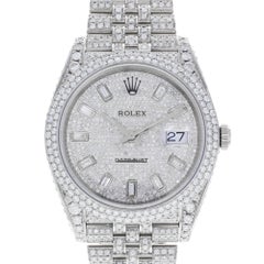 Rolex Datejust 41 126300 Custom Diamonds 20 Carat Steel Automatic Men Watch