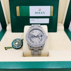 Rolex Datejust  Custom Diamonds Pave 41 126300 Roman numerals  Wristwatch