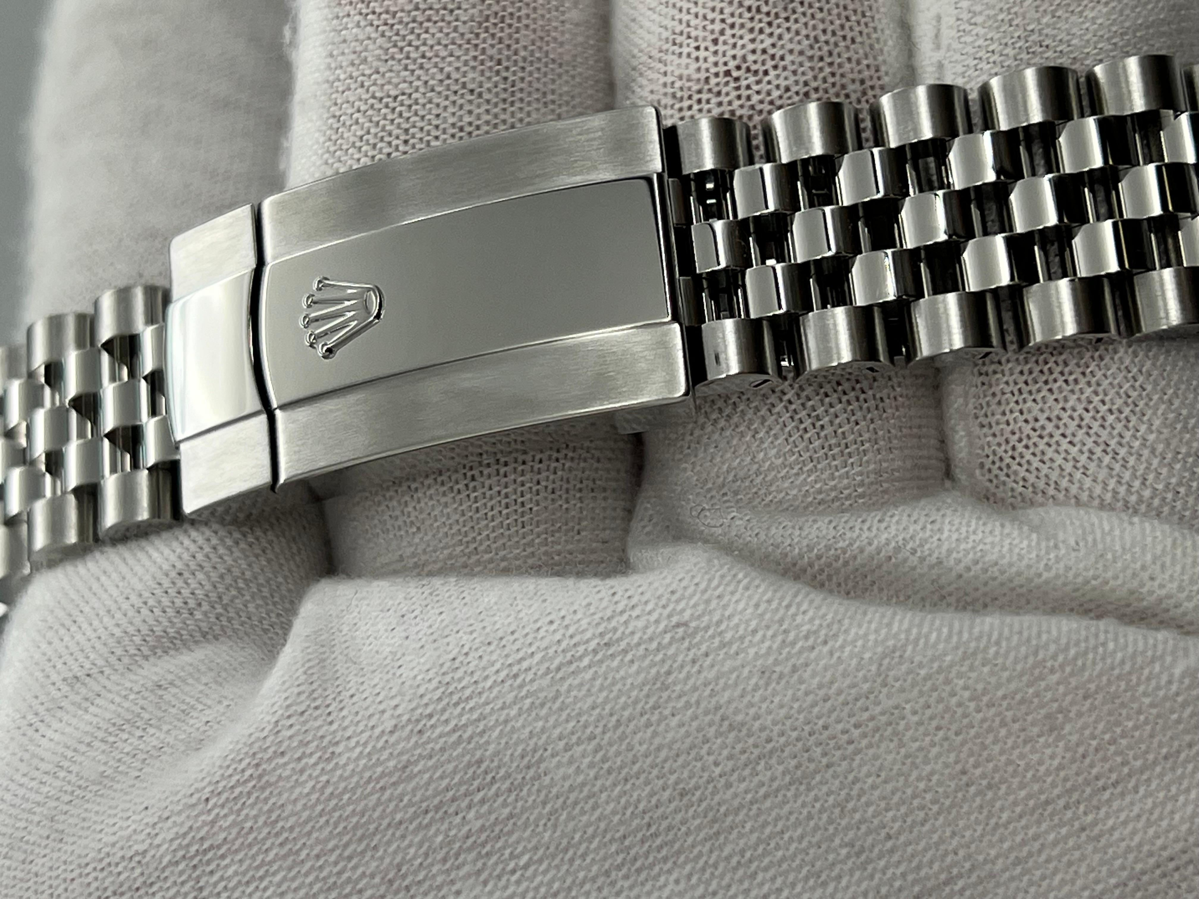 Rolex Datejust 41 126300 Mintgrünes Jubiläumsarmband Stahl Box Papier 2022 Herren