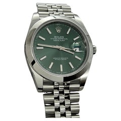 Rolex Datejust 41 126300 Mintgrünes Jubiläumsarmband Stahl Box Papier 2022