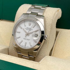 Rolex Datejust 41 126300 Steel Oyster Band White Dial Mens Watch Box Paper