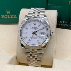 Rolex Datejust 41 126300 Steel White Index Dial Jubilee Automatic Watch B&P