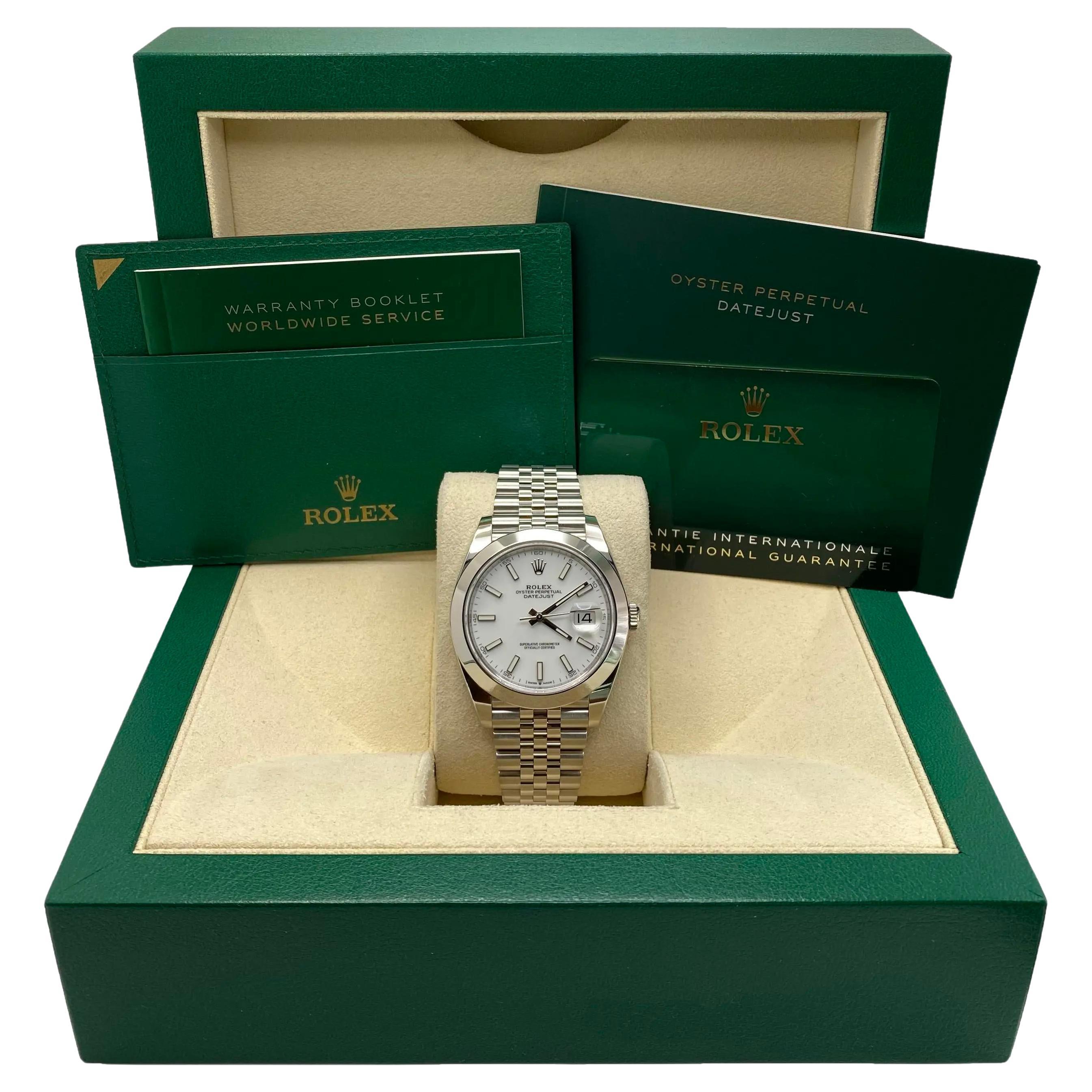 Rolex Montre Datejust 41 126300 avec index blanc et cadran automatique Jubilee