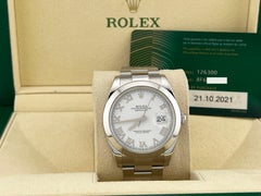 Rolex Datejust 41 126300 White Roman Dial Stainless Steel Box Paper 2021