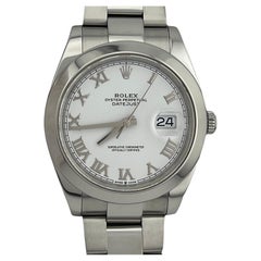 Rolex Datejust 41 126300 White Roman Dial Stainless Steel Box Paper 2021