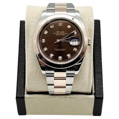 Rolex Datejust 41 126301 Chocolate Diamond Dial 18K Rose Gold Steel Box Paper