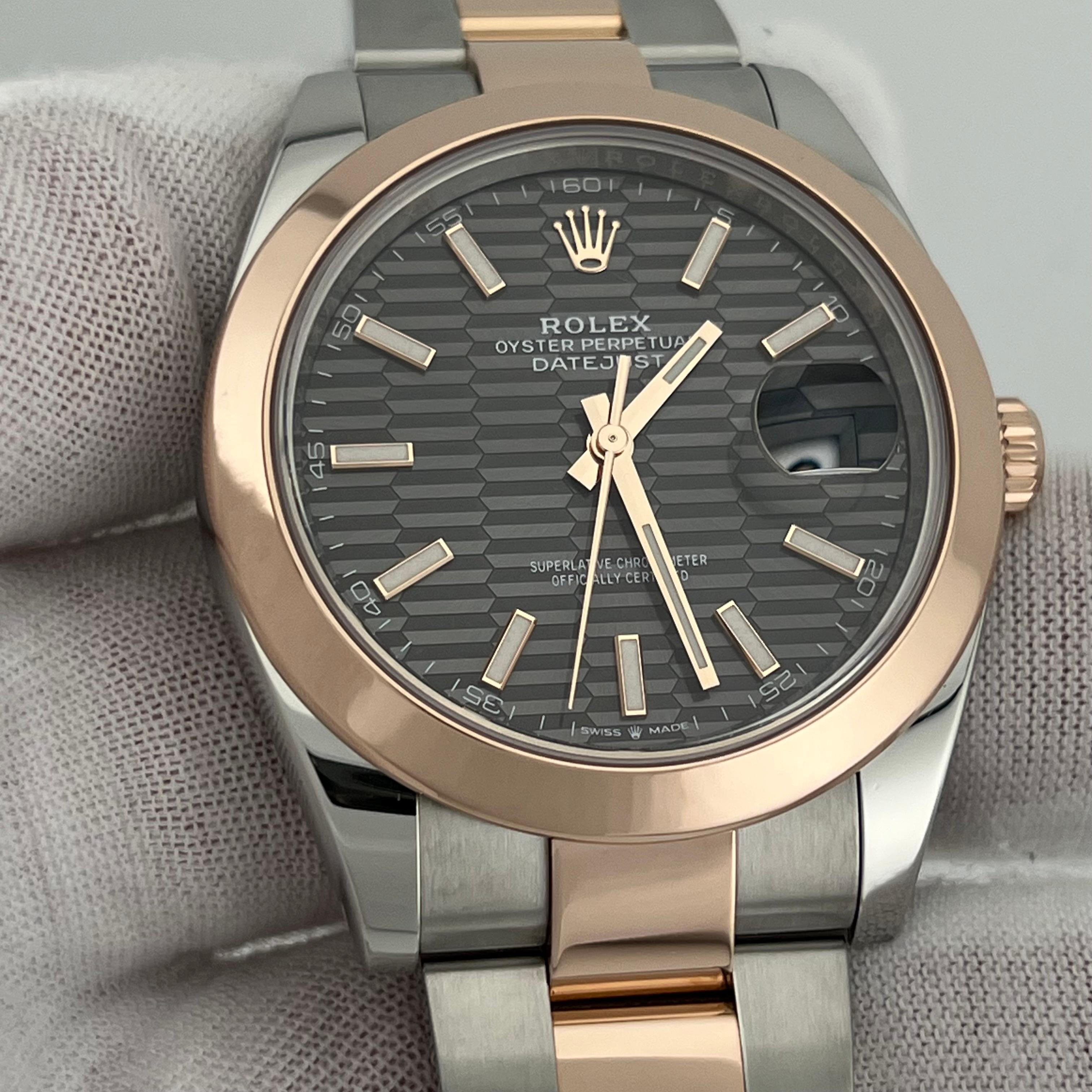 Rolex Datejust 41 126301 Quadrante rodiato Oro rosa 18 carati Acciaio Scatola 2022 in vendita 8
