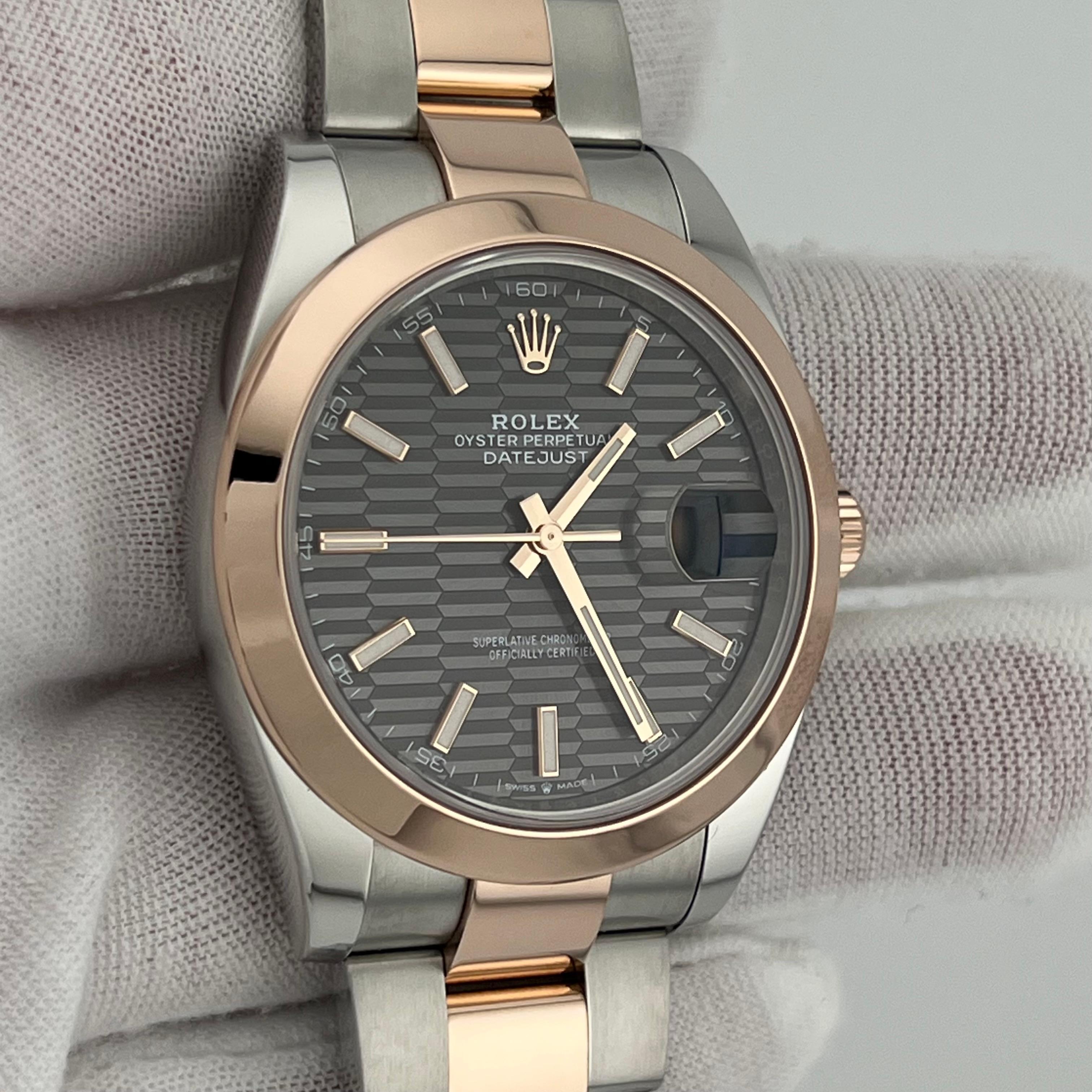 Rolex Datejust 41 126301 Quadrante rodiato Oro rosa 18 carati Acciaio Scatola 2022 In condizioni ottime in vendita a San Diego, CA