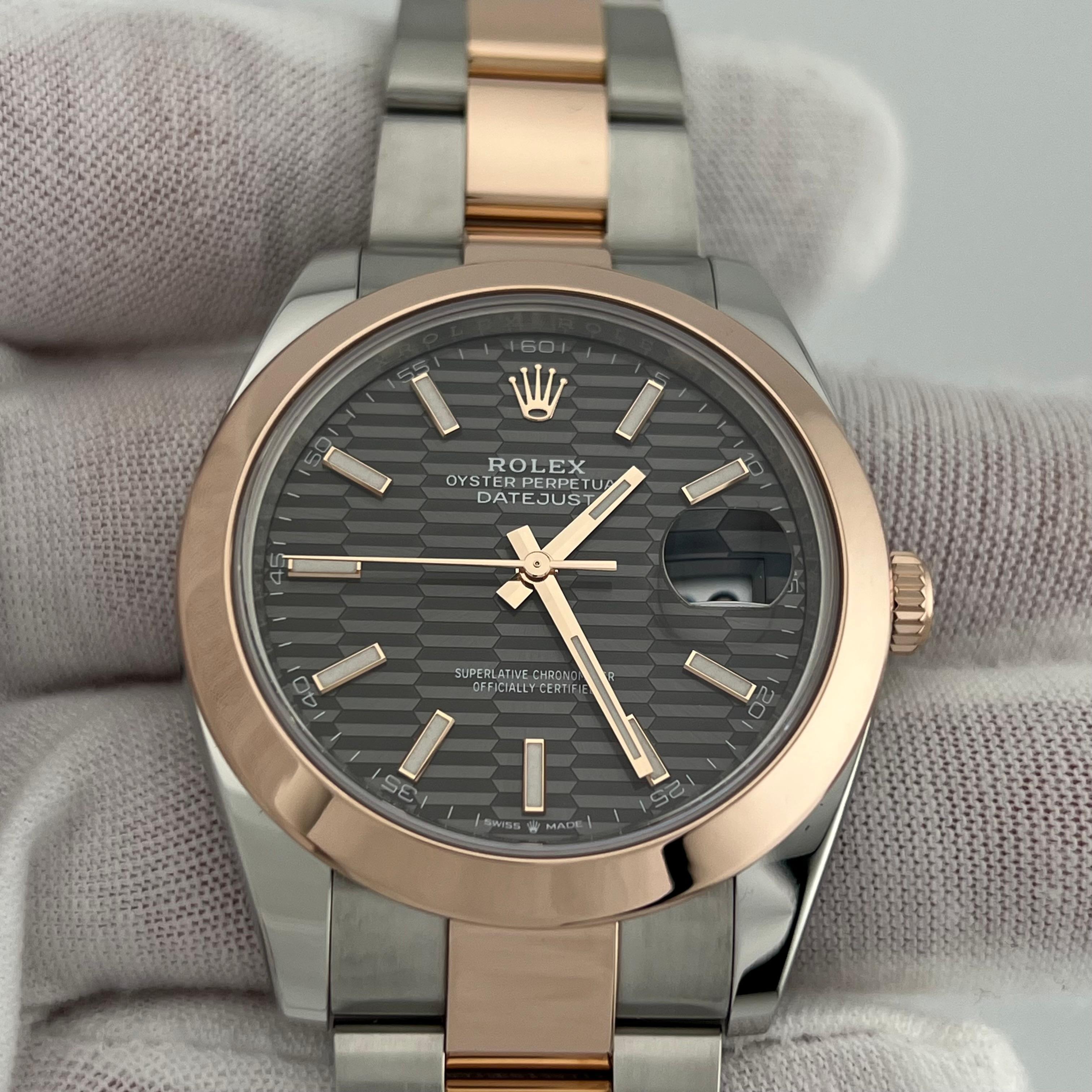 Uomo Rolex Datejust 41 126301 Quadrante rodiato Oro rosa 18 carati Acciaio Scatola 2022 in vendita