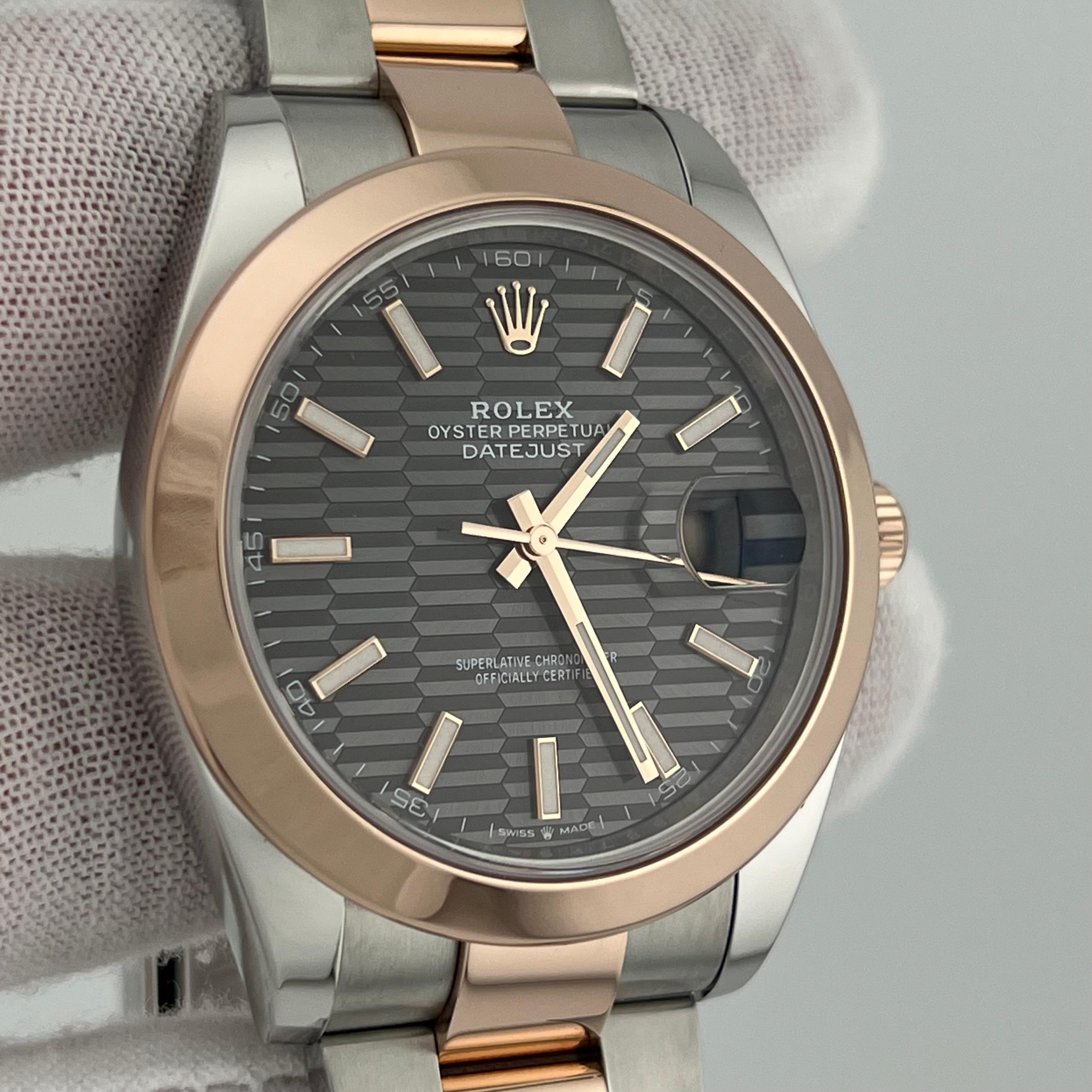 Rolex Datejust 41 126301 Quadrante rodiato Oro rosa 18 carati Acciaio Scatola 2022 in vendita 1