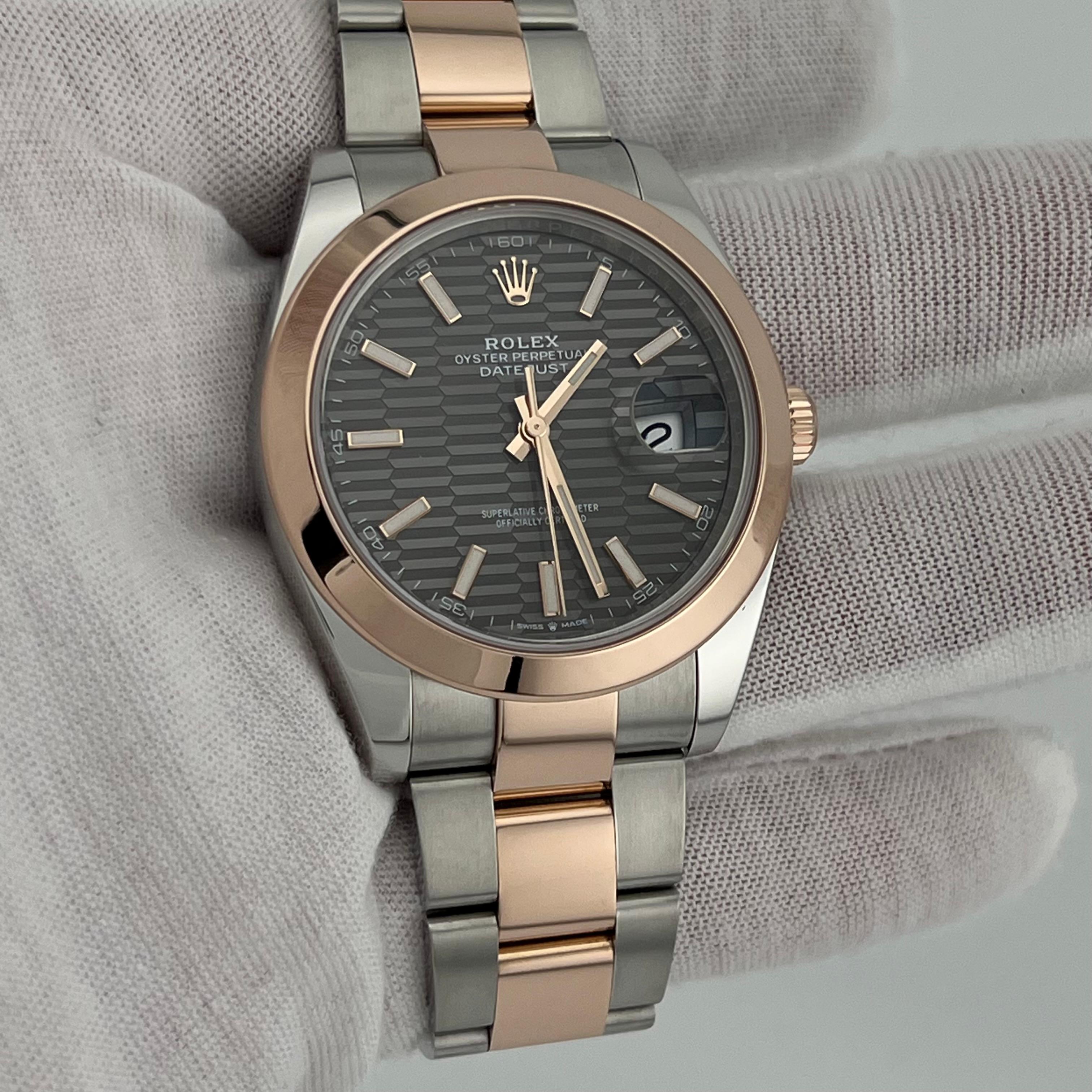 Rolex Datejust 41 126301 Quadrante rodiato Oro rosa 18 carati Acciaio Scatola 2022 in vendita 2