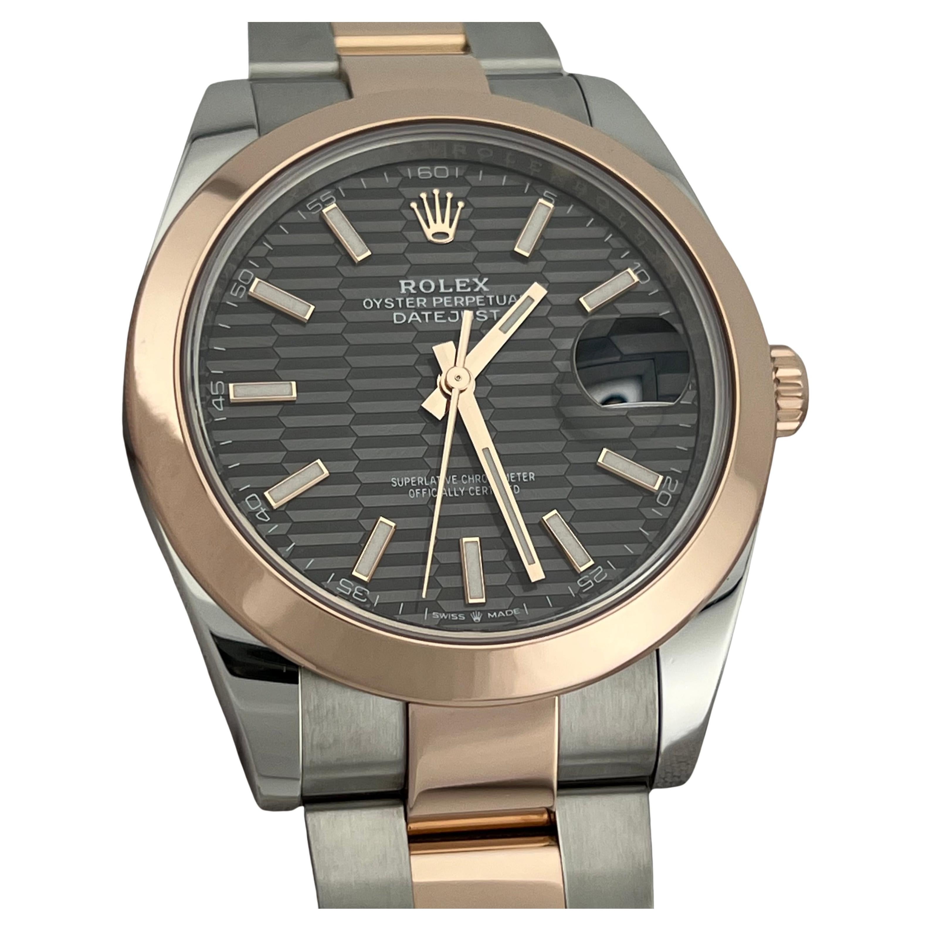 Rolex Datejust 41 126301 Rhodium Motif Dial 18K Rose Gold Steel Box Paper 2022
