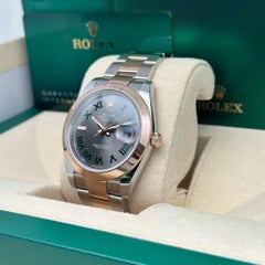 Rolex Datejust 41 126301 Steel 18K Rose Gold Wimbledon Dial Watch B&P