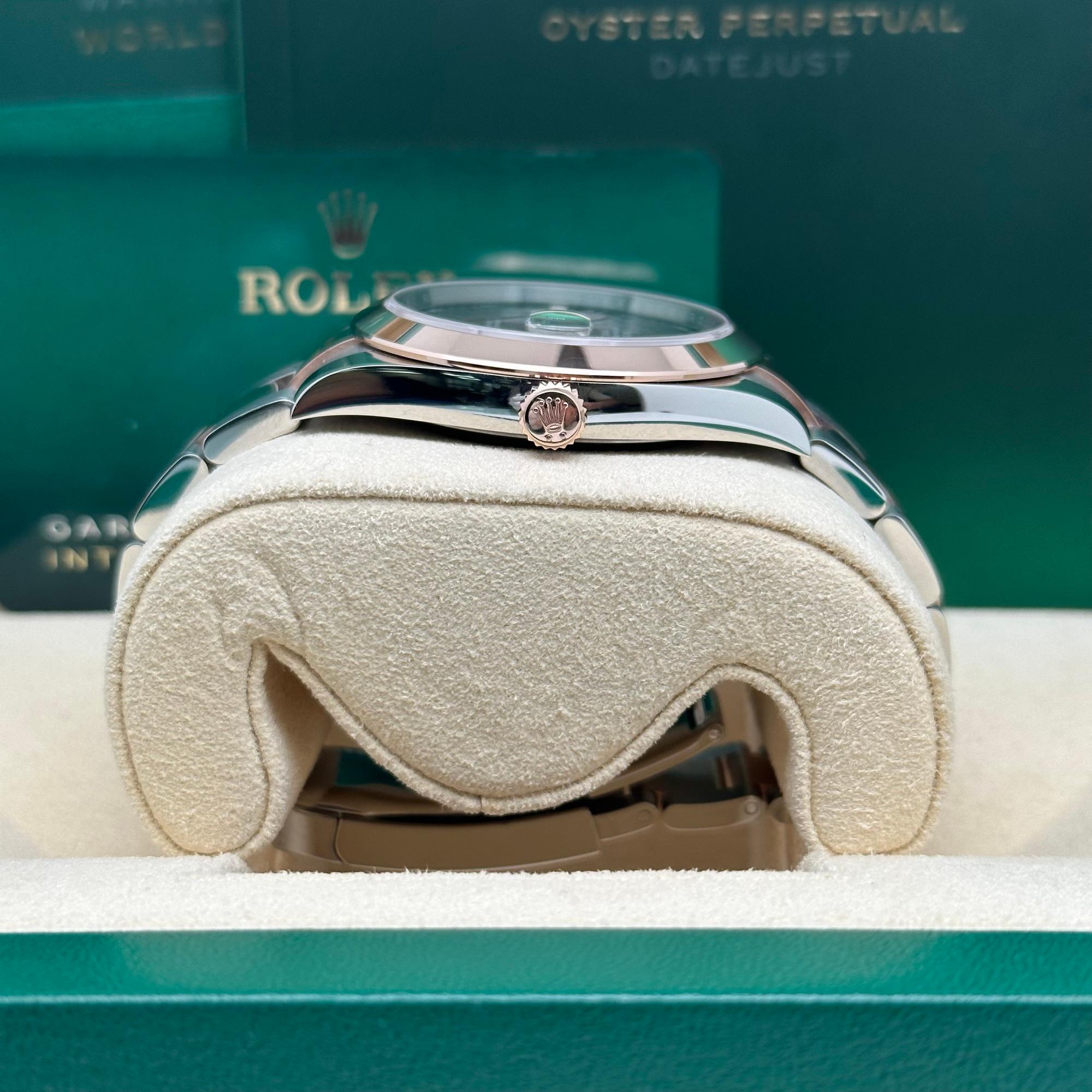 Rolex Datejust 41 126301 Steel 18K Rose Gold Wimbledon Dial Watch B&P en vente 1