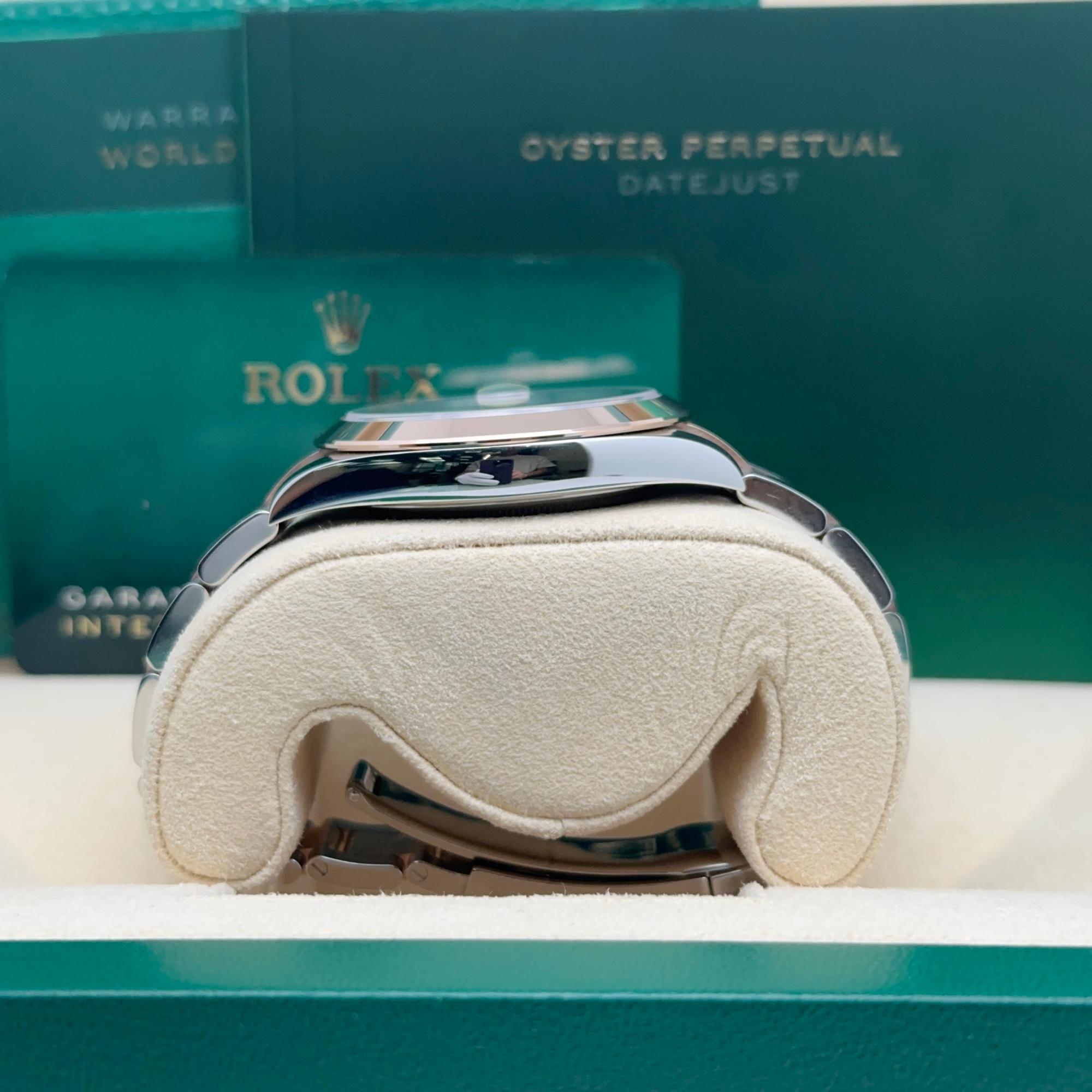 Rolex Datejust 41 126301 Steel 18K Rose Gold Wimbledon Dial Watch B&P en vente 2