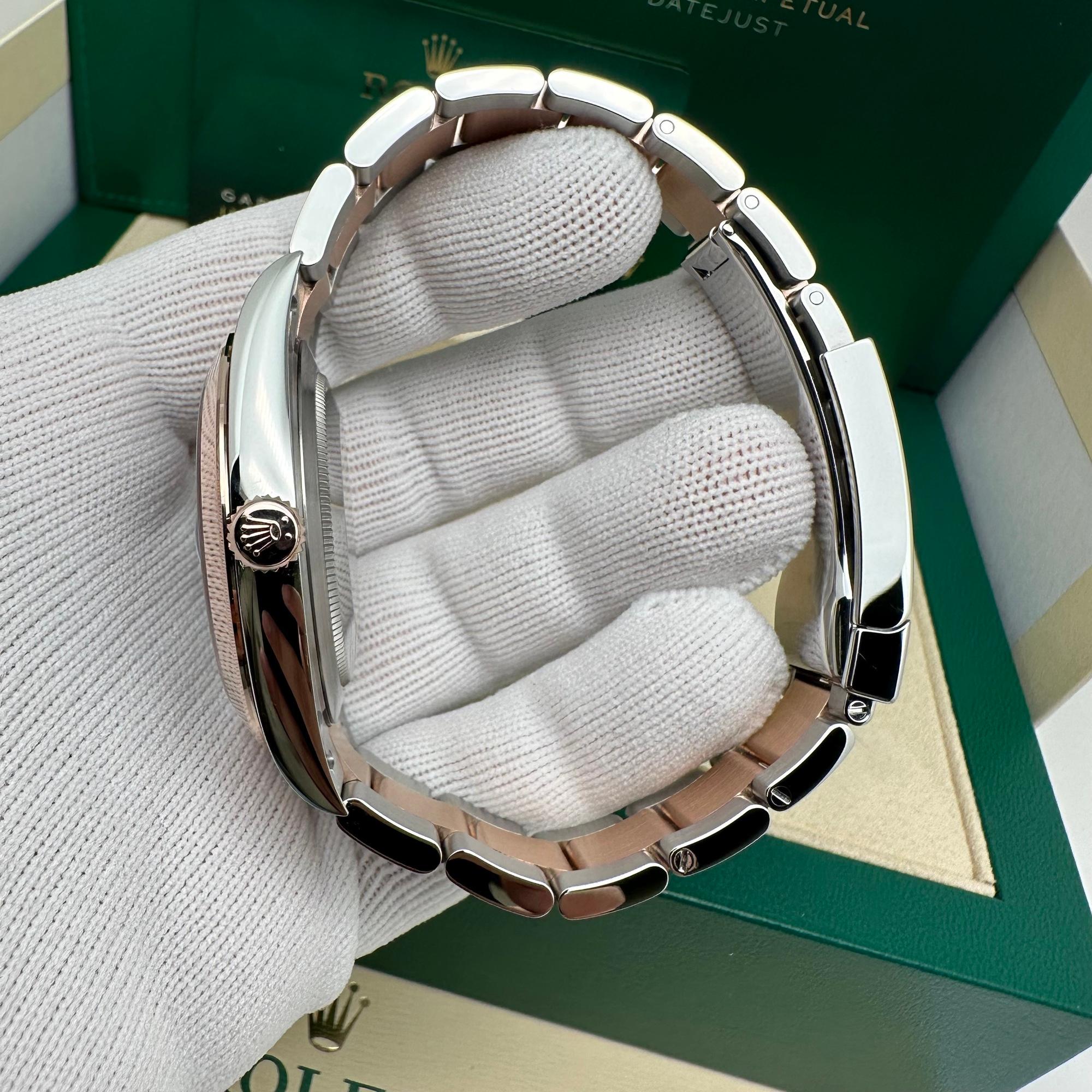 Rolex Datejust 41 126301 Steel 18K Rose Gold Wimbledon Dial Watch B&P en vente 5