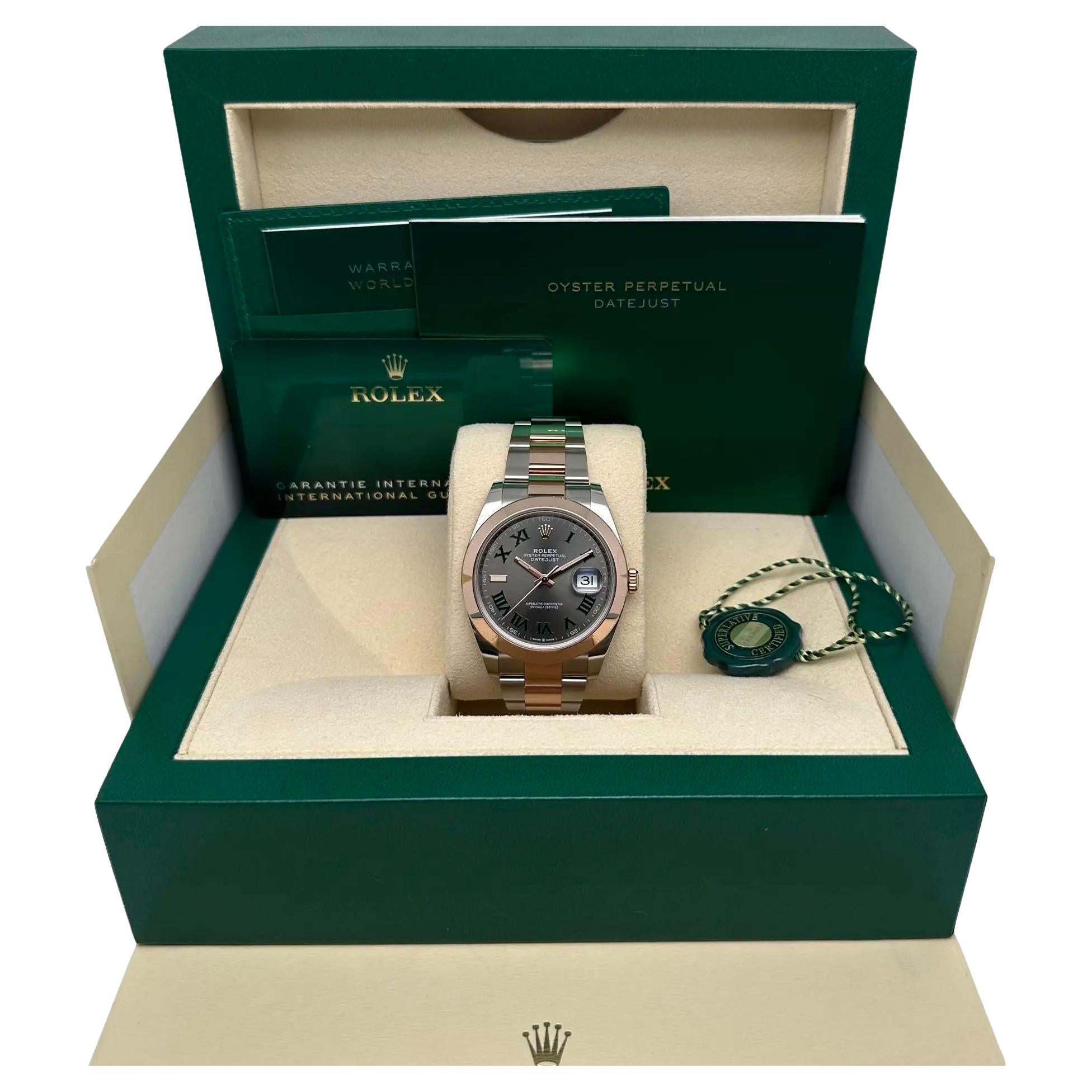 Rolex Datejust 41 126301 Steel 18K Rose Gold Wimbledon Dial Watch B&P