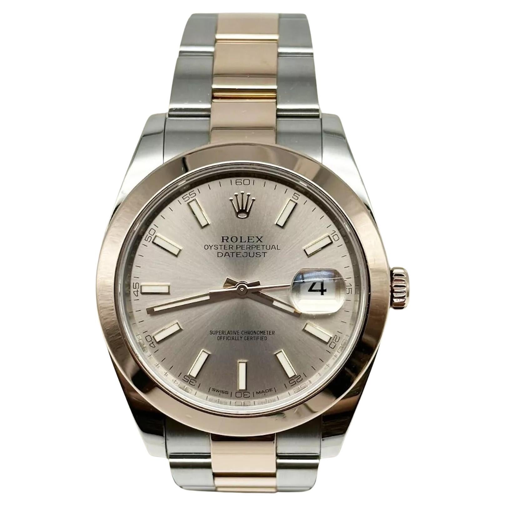 Rolex Datejust 41 126301 Sundust Dial 18K Rose Gold Steel Box Paper For Sale