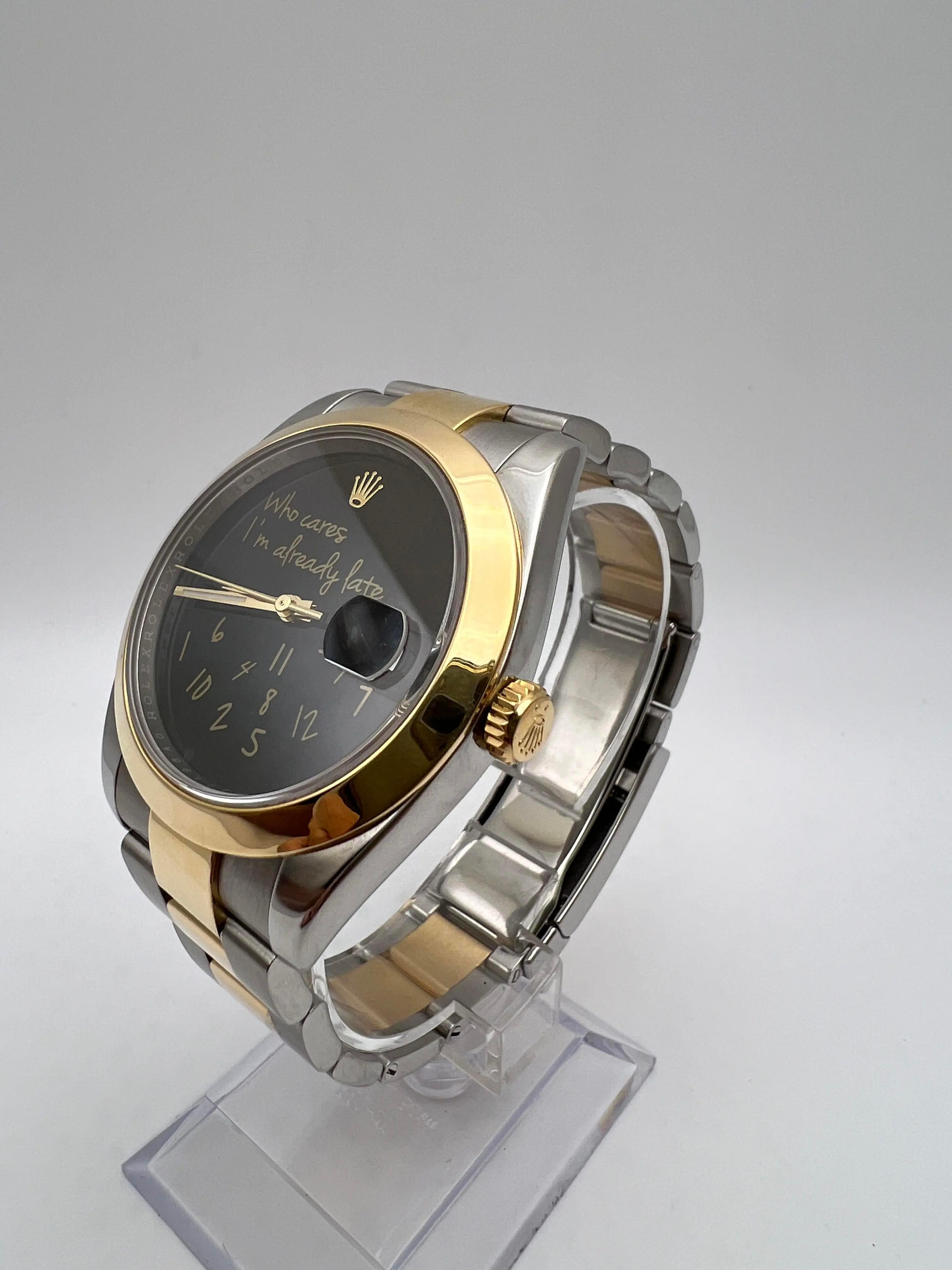 Rolex Datejust 41 126303 18K Custom Chi se ne frega Sono già in ritardo Orologio con quadrante nero in vendita 1