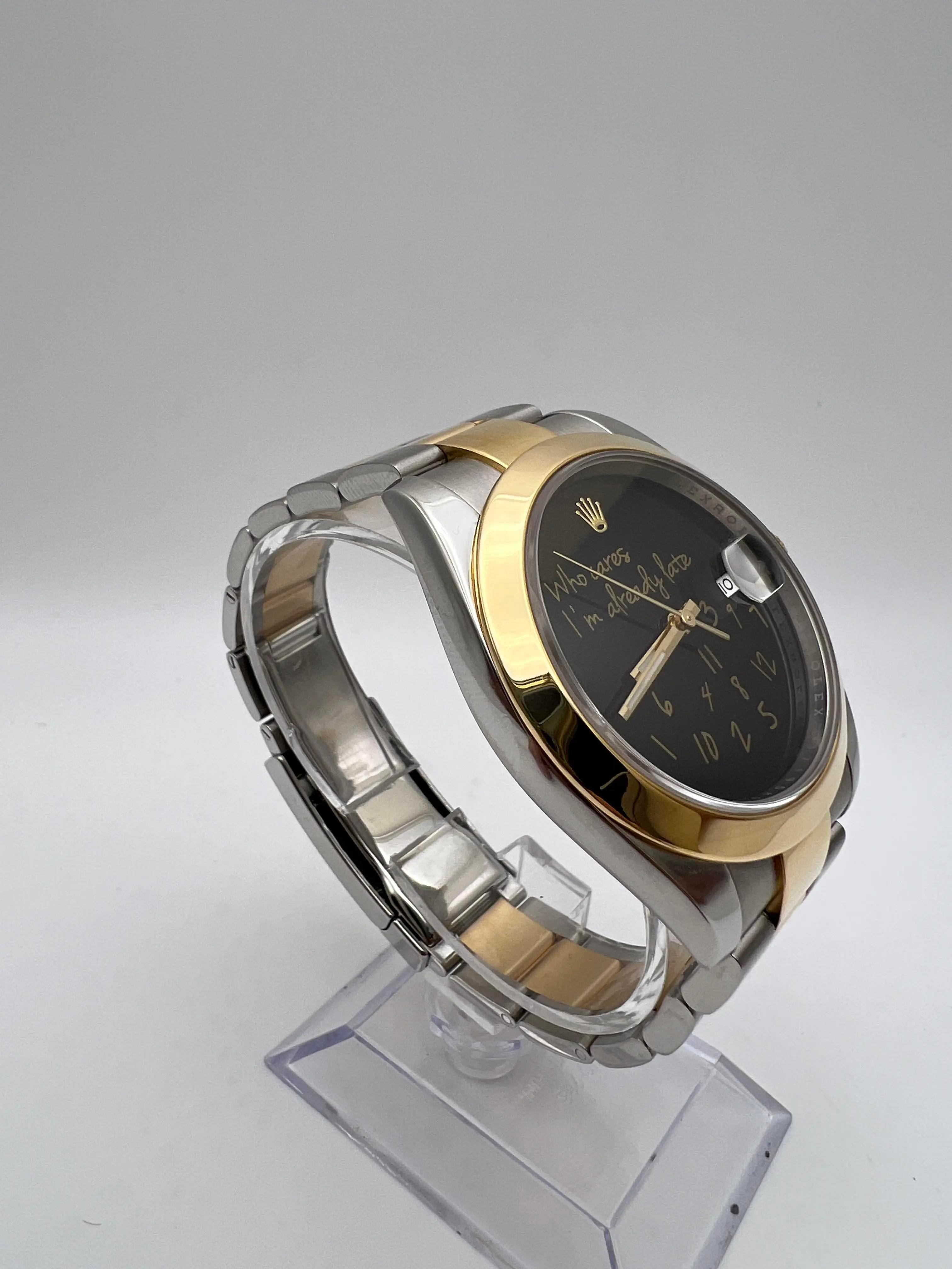 Rolex Datejust 41 126303 18K Custom Chi se ne frega Sono già in ritardo Orologio con quadrante nero in vendita 3