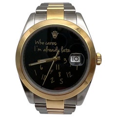 Rolex Datejust 41 126303 18K Custom Who Cares I'm Already Late Black Dial Watch