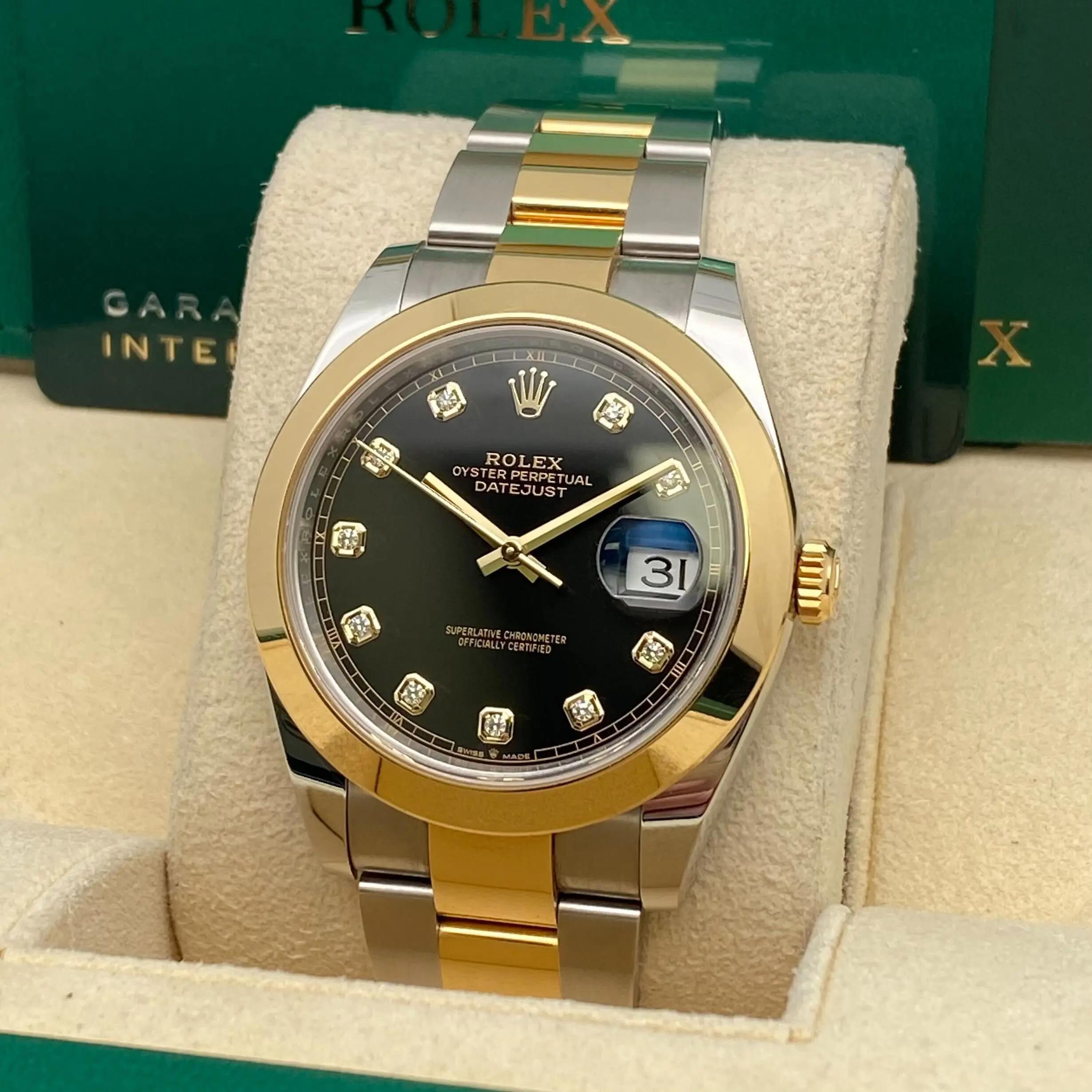 Rolex Datejust 41 126303 Quadrante nero con diamanti Acciaio e oro giallo 18 carati Orologio da uomo in vendita 1