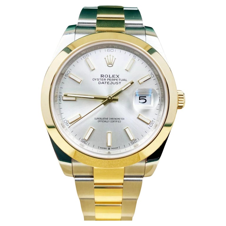 Rolex Datejust 41 126303 Quadrante argento Oro giallo 18 carati