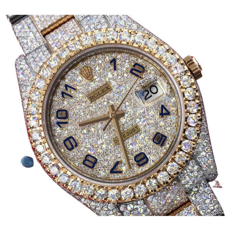 Custom Iced Out Emerald Cut Diamonds Rolex Datejust Wrist Watch For custom-iced-out-emerald-cut-diamonds-rolex-datejust-wrist-watch-for