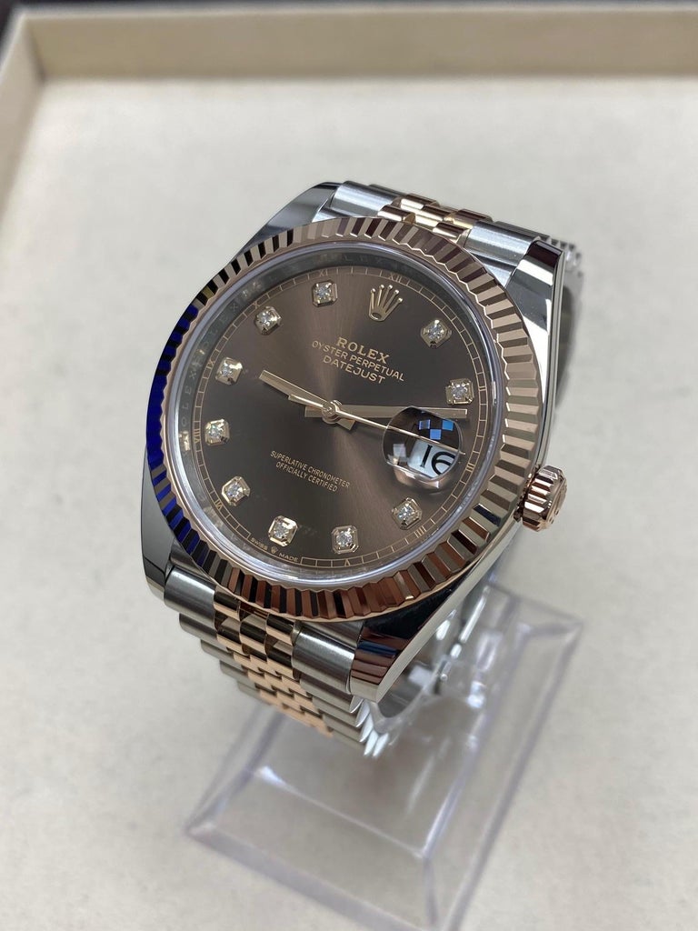 datejust 41 chocolate diamond dial